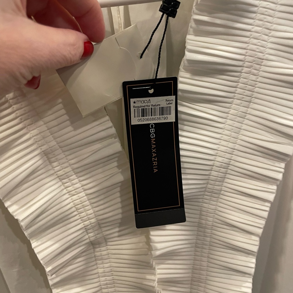 BCBGMaxAzria White Ruffled Blouse - Picture 7 of 7